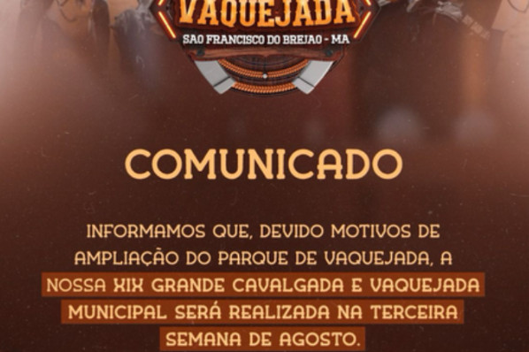 Vaquejada será em agosto devido ampliação no Parque